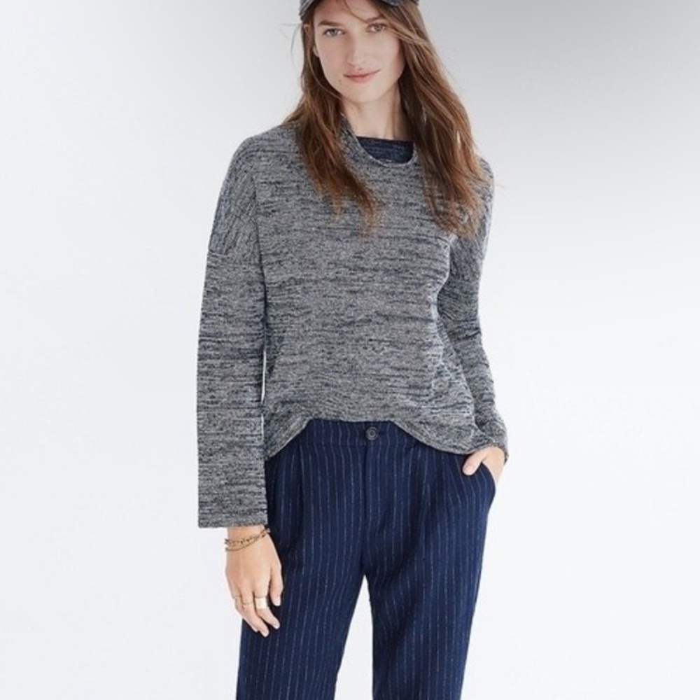 Madewell Knit Blue Cowl Neck Long Sleeve Relaxed Sweater Size Small